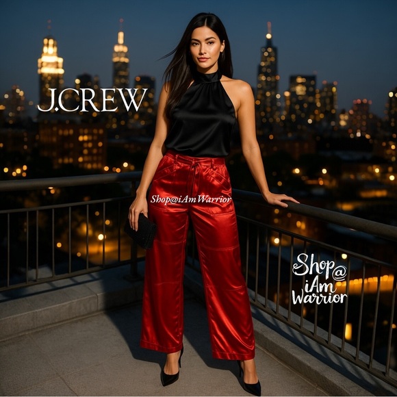 J.Crew NWT high waisted satin paper-bag pants *shop@iamwarrior - Picture 1 of 10